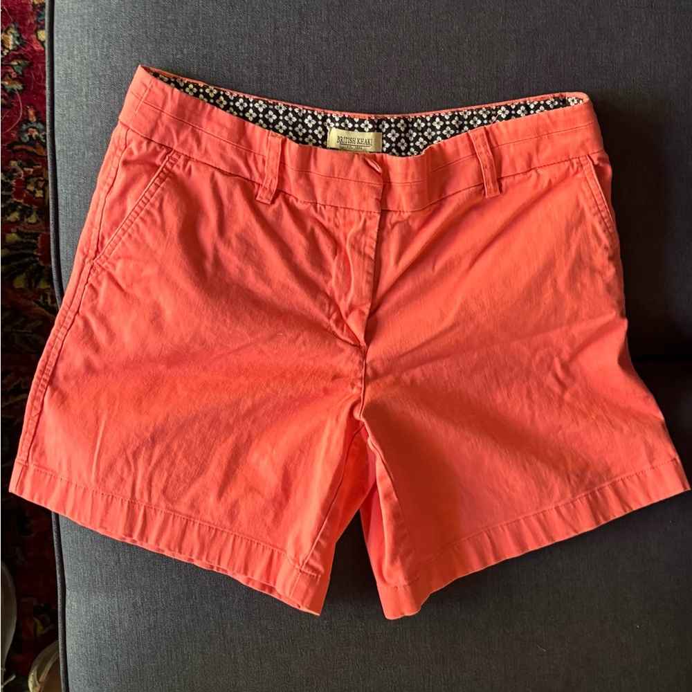 British Khaki Pink Bermuda Shorts 4 cotton